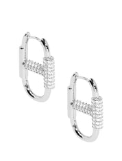 Pavé Mariner Link Hoop Earrings | Earrings Daverri Fashions