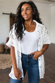 Very J Lace Button Down Shirt | Shirts Daverri Fashions