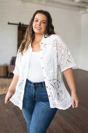 Very J Lace Button Down Shirt | Shirts Daverri Fashions