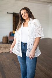 Very J Lace Button Down Shirt | Shirts Daverri Fashions