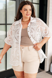 Very J Lace Button Down Shirt | Shirts Daverri Fashions