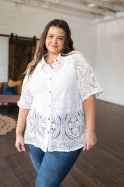 Very J Lace Button Down Shirt | Shirts Daverri Fashions