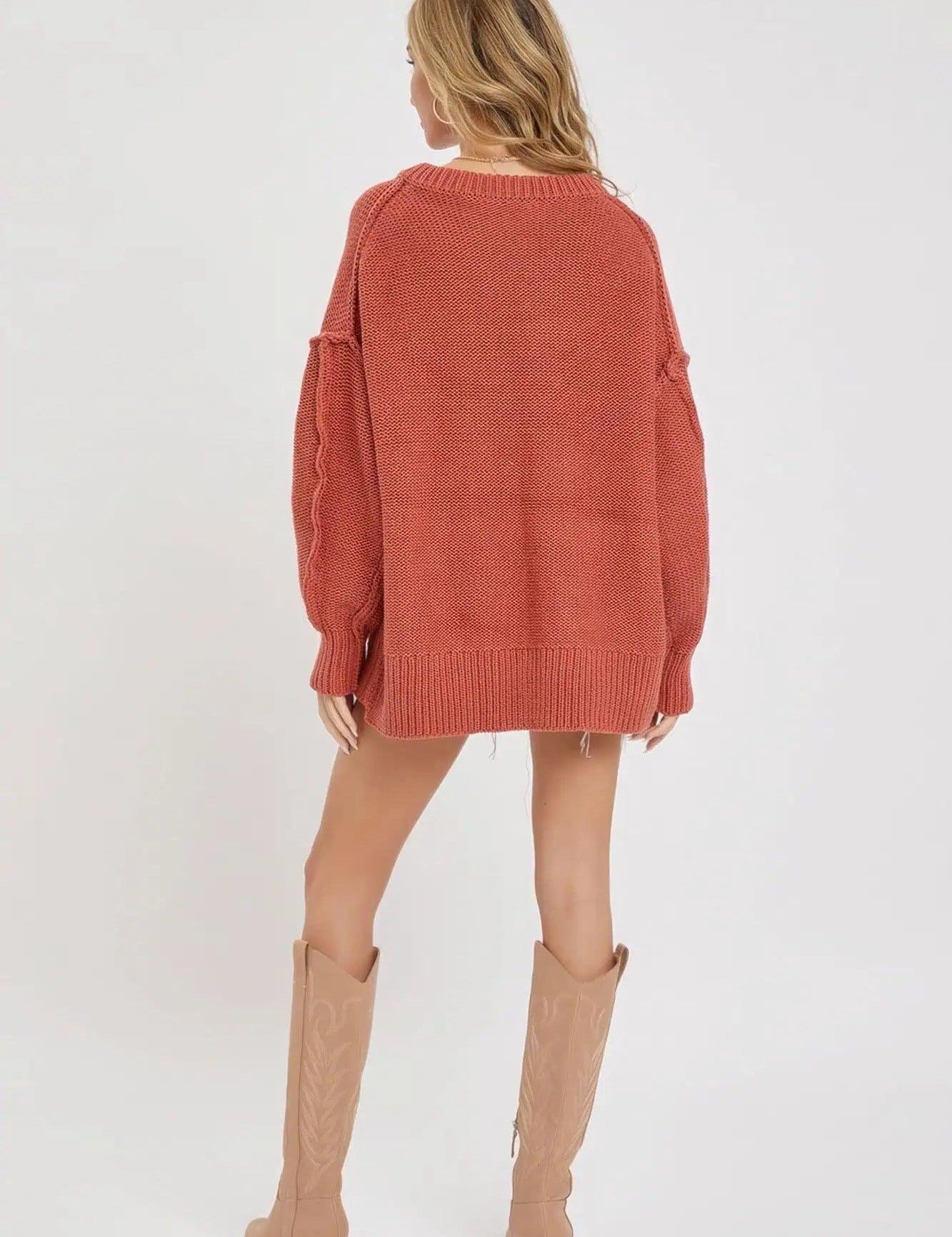 V Neck Oversized Chunky Knit Sweater | Sweaters Daverri Fashions