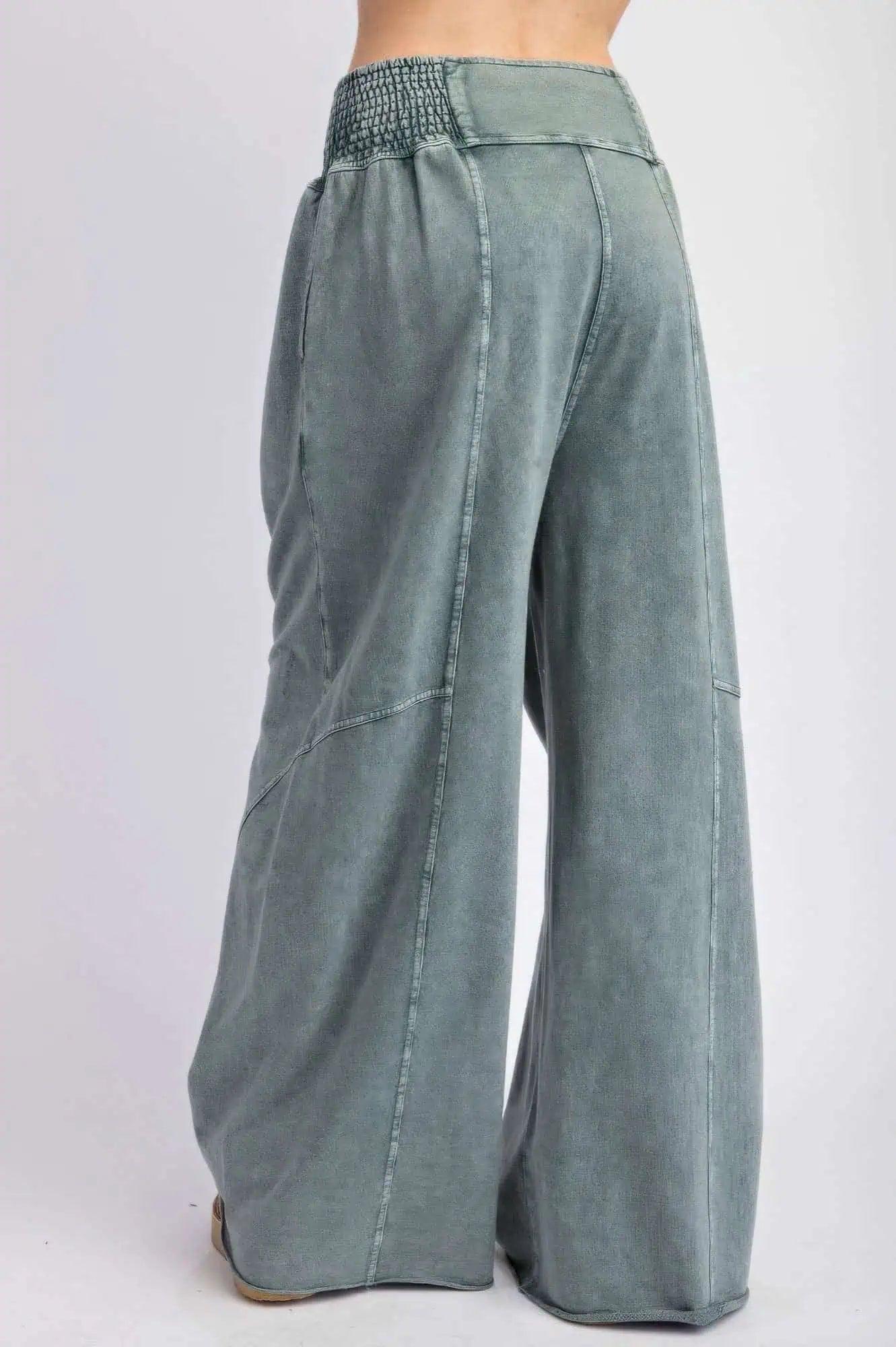 Mineral Washed Terry Knit Pants | Pants Daverri Fashions
