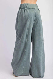 Mineral Washed Terry Knit Pants | Pants Daverri Fashions
