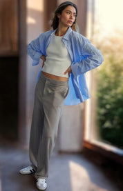 Premium Scuba High Waist Button Zip Up Fly Pants | Pants Daverri Fashions