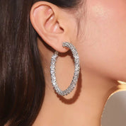 60MM Iconic Rhinestone Hoops | Earrings Daverri Fashions