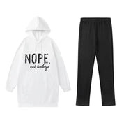 Leggings & Nope Not Today Oversized Split Hem Hoodie Loungewear Set | Loungewear Sets Daverri Fashions