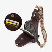 Abstract Pattern Adjustable Strap Vegan Leather Sling Bag | Cross Body Bags Daverri Fashions