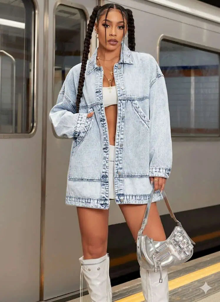 Oversized Button Up Denim Jacket