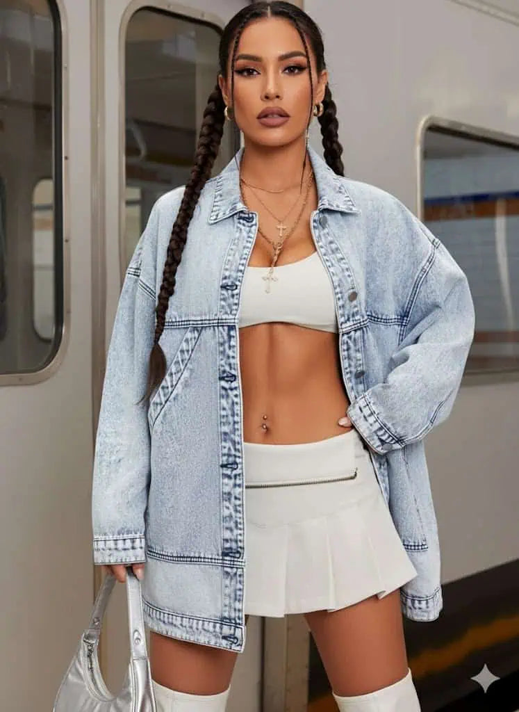 Oversized Button Up Denim Jacket