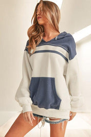 Dropped Shoulder Kangaroo Pocket Hoodie | Tops Daverri Fashions