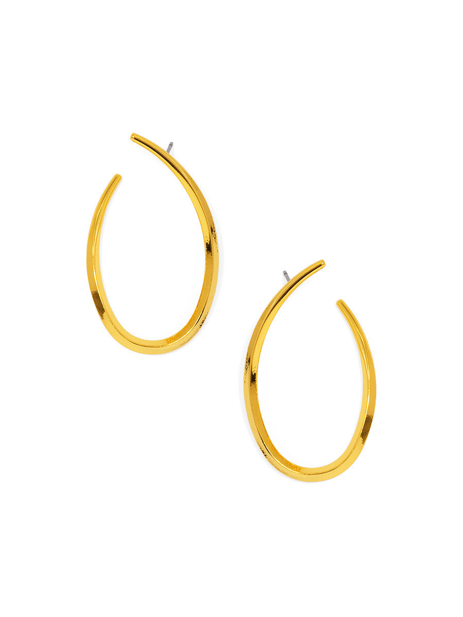 Gold Oval Hoop Earrings | Earrings Daverri Fashions