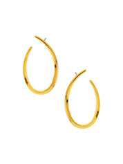 Gold Oval Hoop Earrings | Earrings Daverri Fashions
