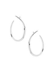Silver Oval Hoop Earrings | Earrings Daverri Fashions