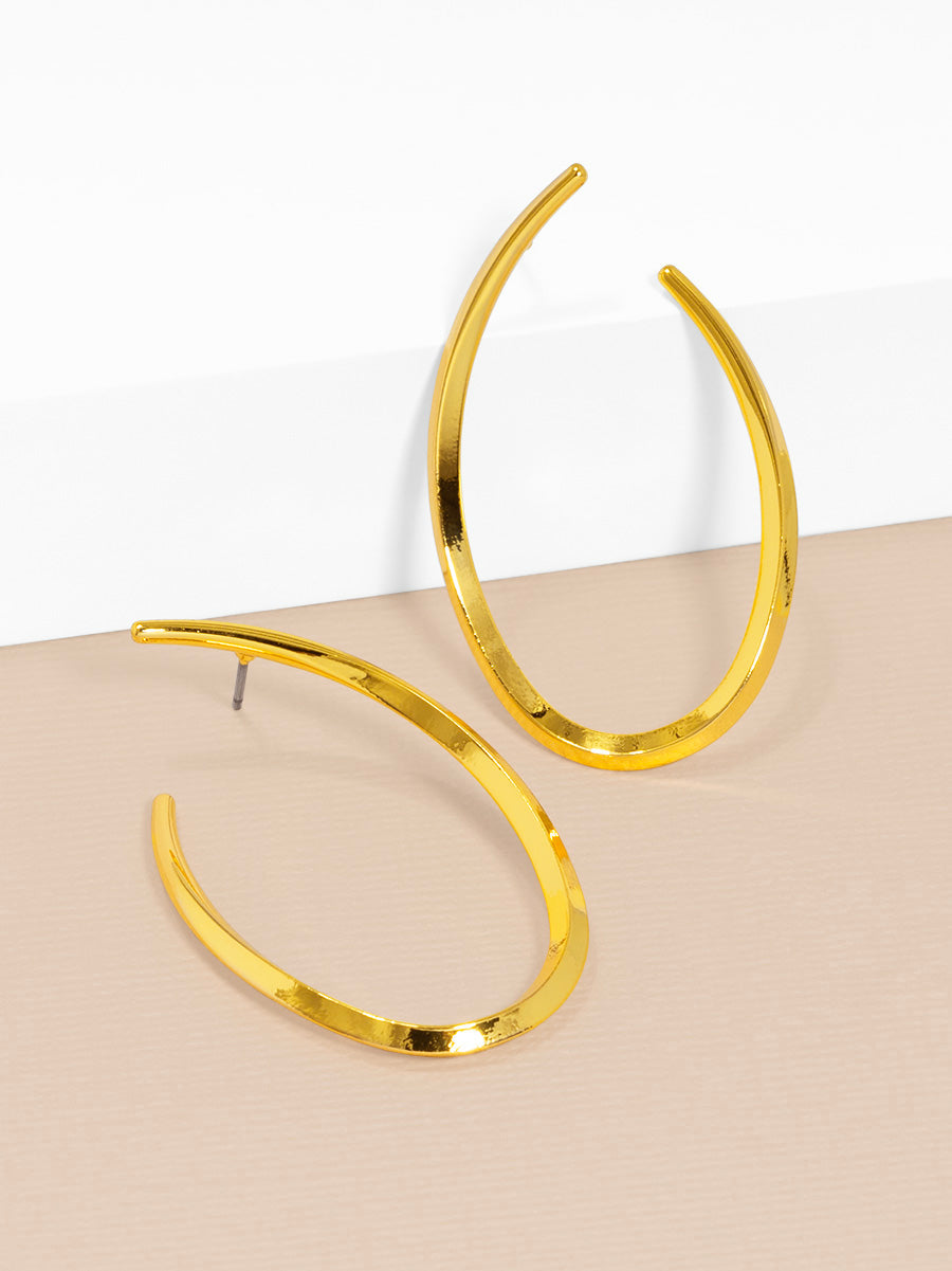 Oval Hoop Earrings | Earrings Daverri Fashions