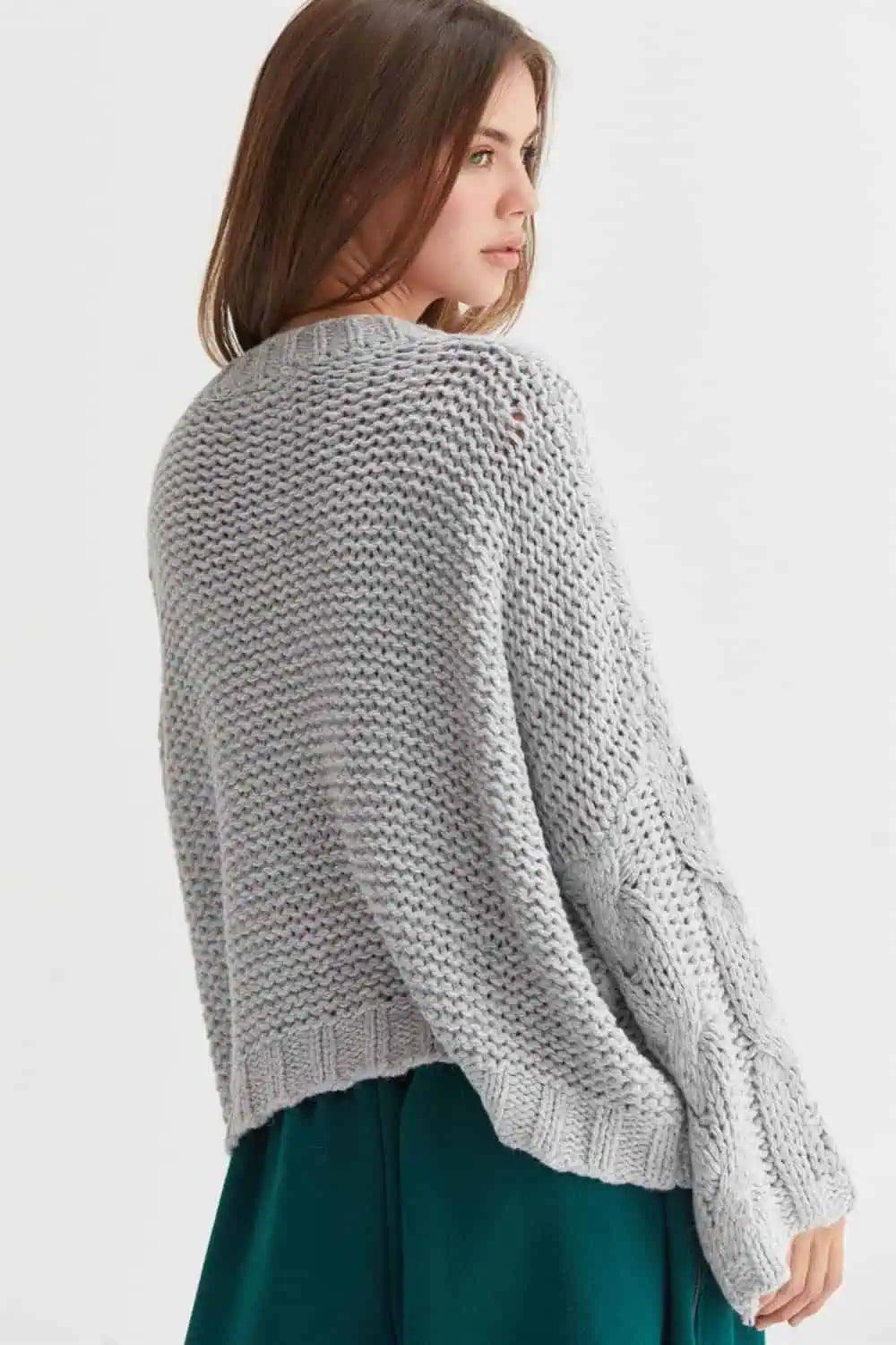 HYFVE Cable Knit V-Neck Sweater | Sweaters Daverri Fashions