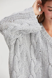 HYFVE Cable Knit V-Neck Sweater | Sweaters Daverri Fashions