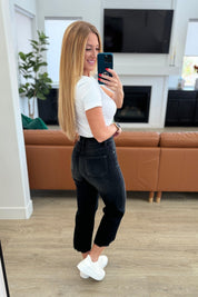 Ryan High Rise Button Fly Wide Leg Crop Jeans | Jeans Daverri Fashions