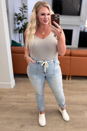 Judy Blue High Rise Vintage Denim Jogger | Denim Joggers Daverri Fashions