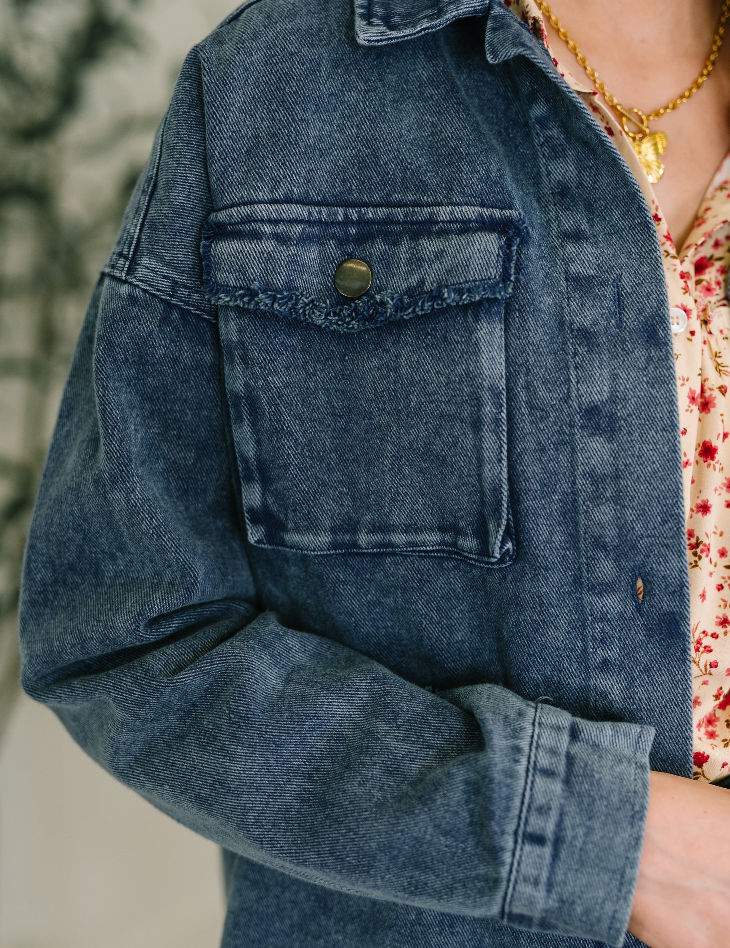 Raw edge Mineral Washed Shacket | Shackets Daverri Fashions