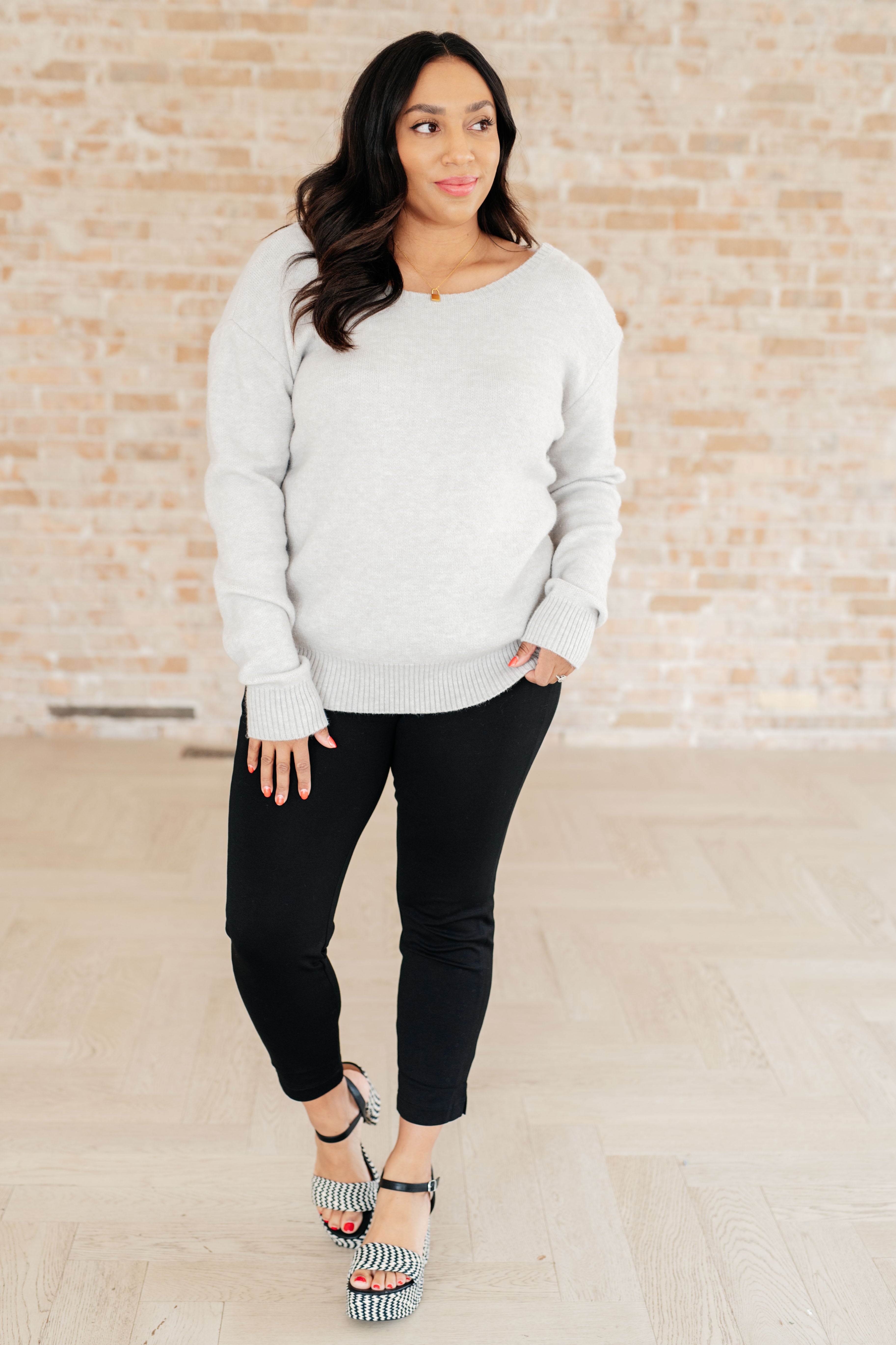 Sew In Love Cross Over Long Sleeve Knit Top