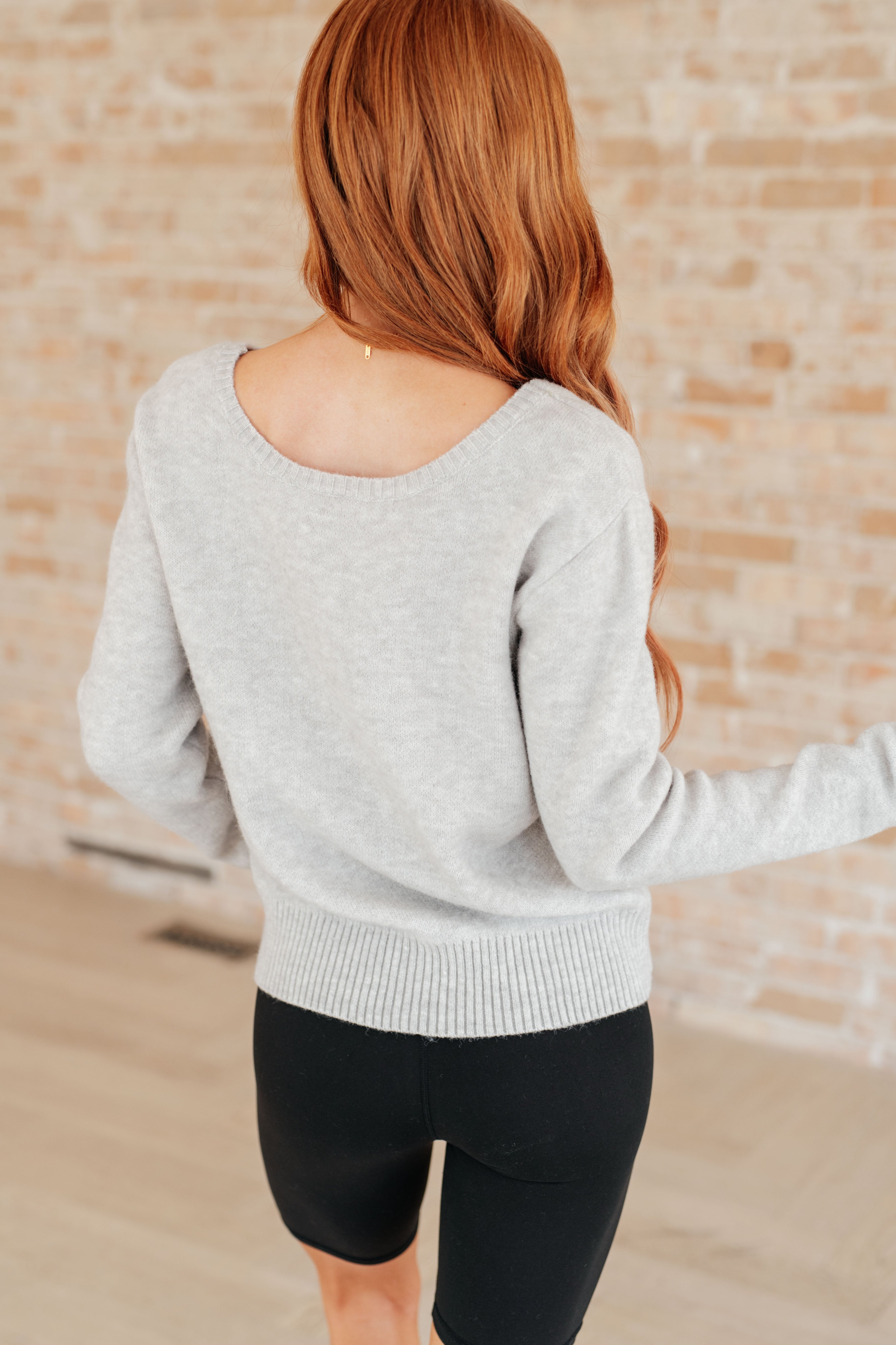 Sew In Love Cross Over Long Sleeve Knit Top