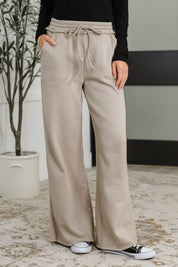 Lounge Line Wide Leg Sweats in Ash Mocha | Womens Daverri Fashions
