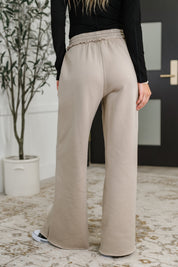 Lounge Line Wide Leg Sweats in Ash Mocha | Womens Daverri Fashions