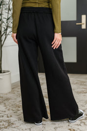 Lounge Line Wide Leg Sweats in Black | Womens Daverri Fashions