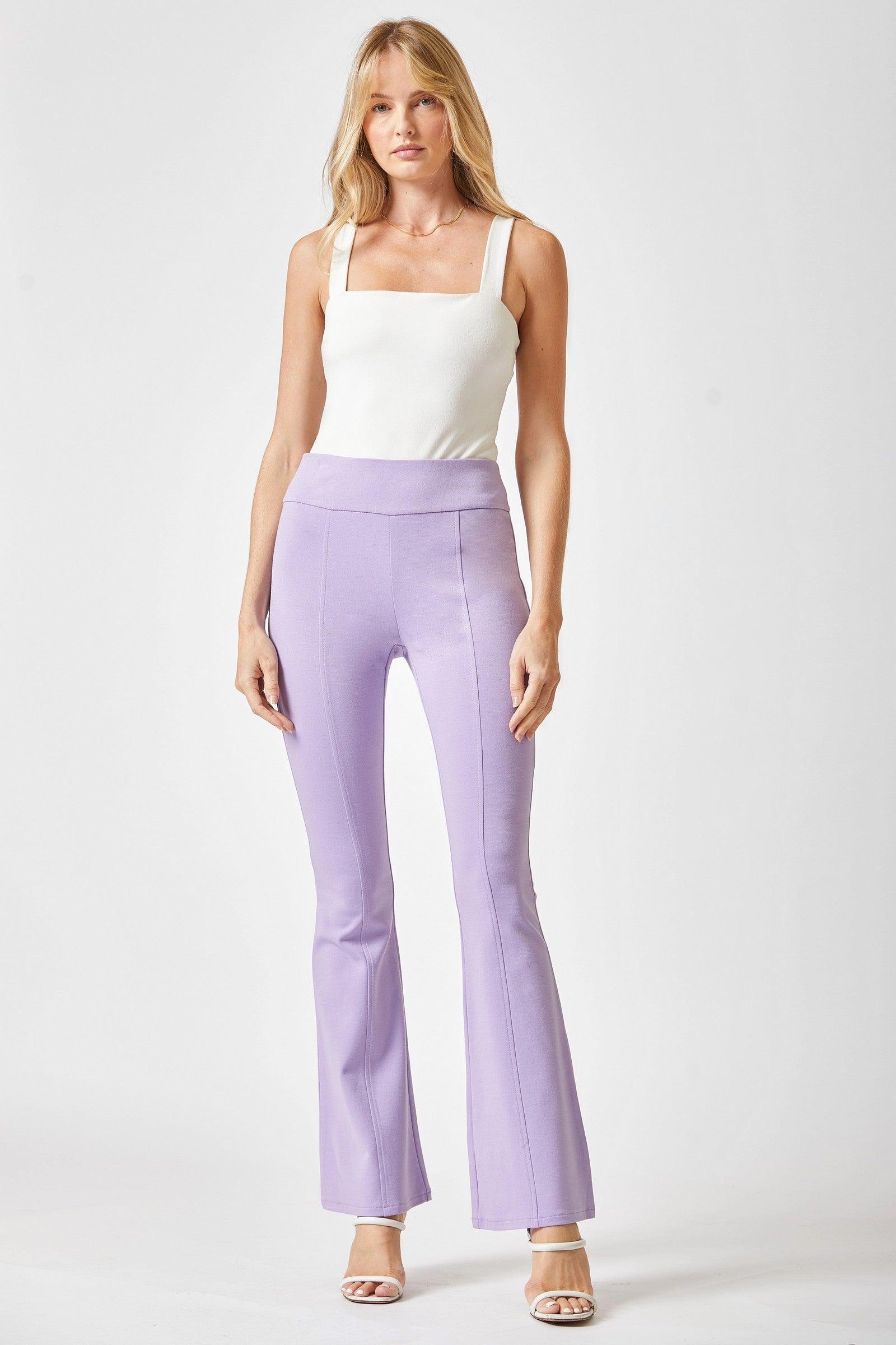Lavender Medium Magic Flare Pants in Eleven Colors | Pants Daverri Fashions