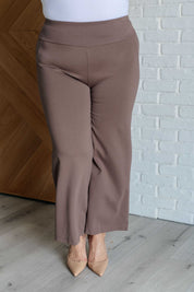 Magic Wide Leg Crop Pants in Dark Mocha | Bottoms Daverri Fashions
