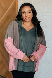 Message Me Back Color Block Hoodie | Tops Daverri Fashions