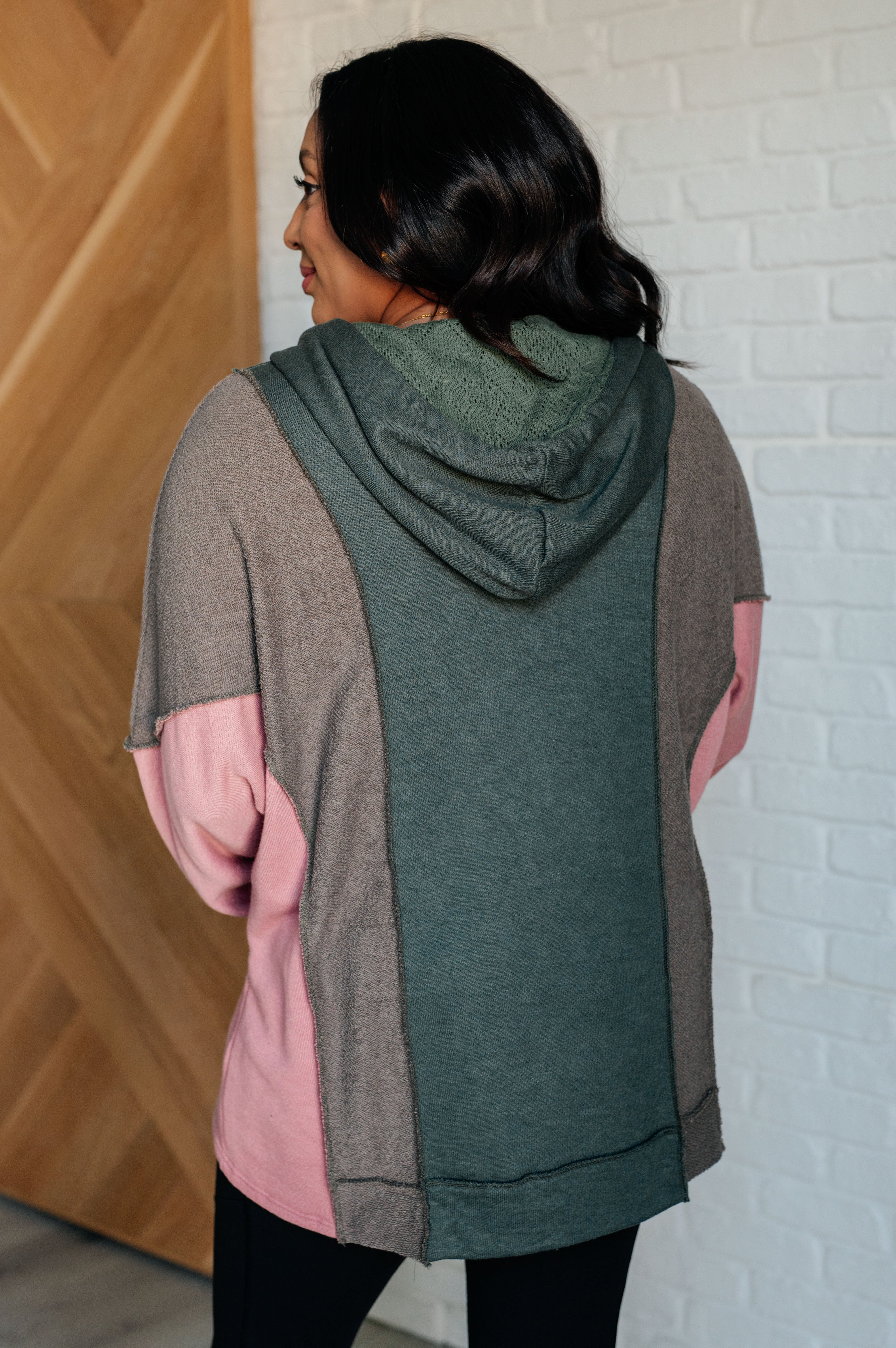 Message Me Back Color Block Hoodie | Tops Daverri Fashions