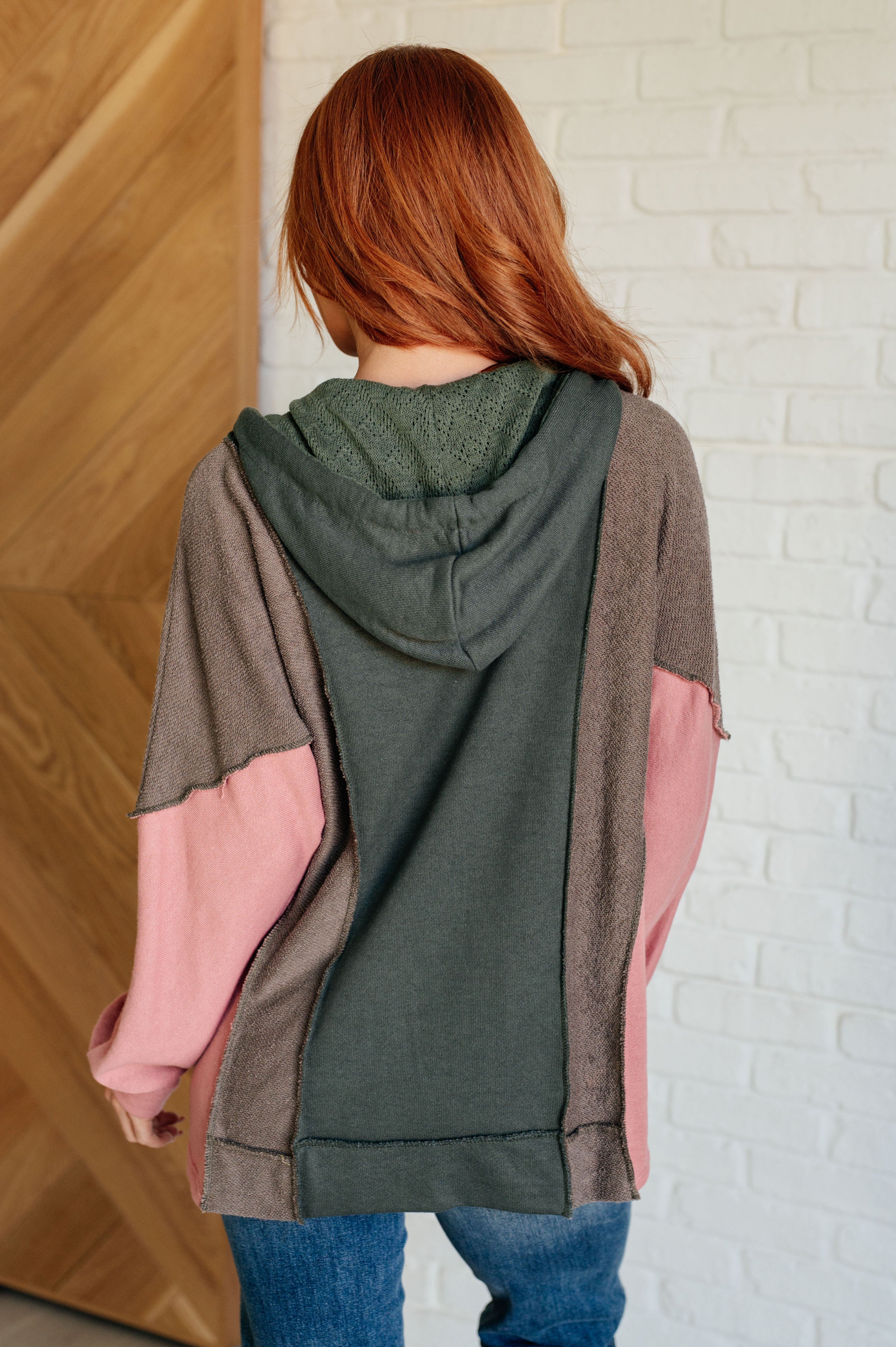 Message Me Back Color Block Hoodie | Tops Daverri Fashions