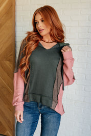 Message Me Back Color Block Hoodie | Tops Daverri Fashions