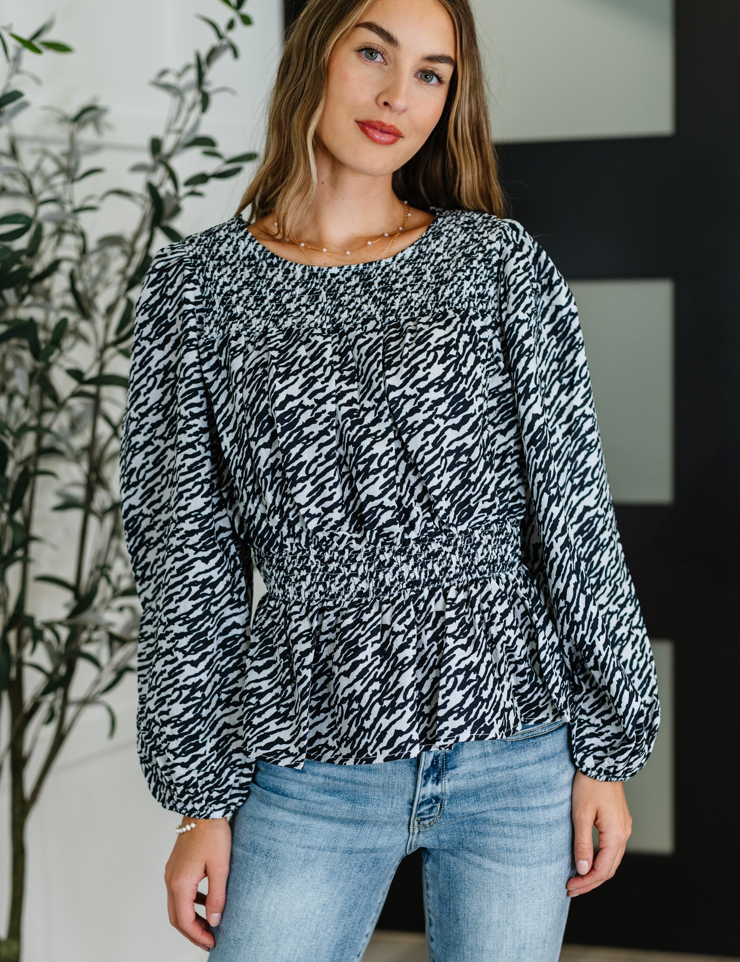 Muse Moves High Neck Peplum Blouse in Black | Womens Daverri Fashions