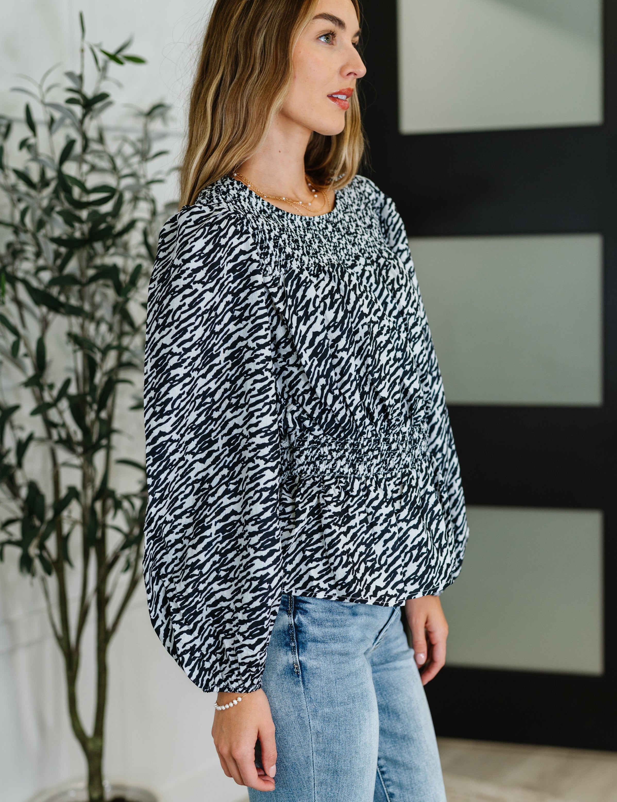 Muse Moves High Neck Peplum Blouse in Black | Womens Daverri Fashions