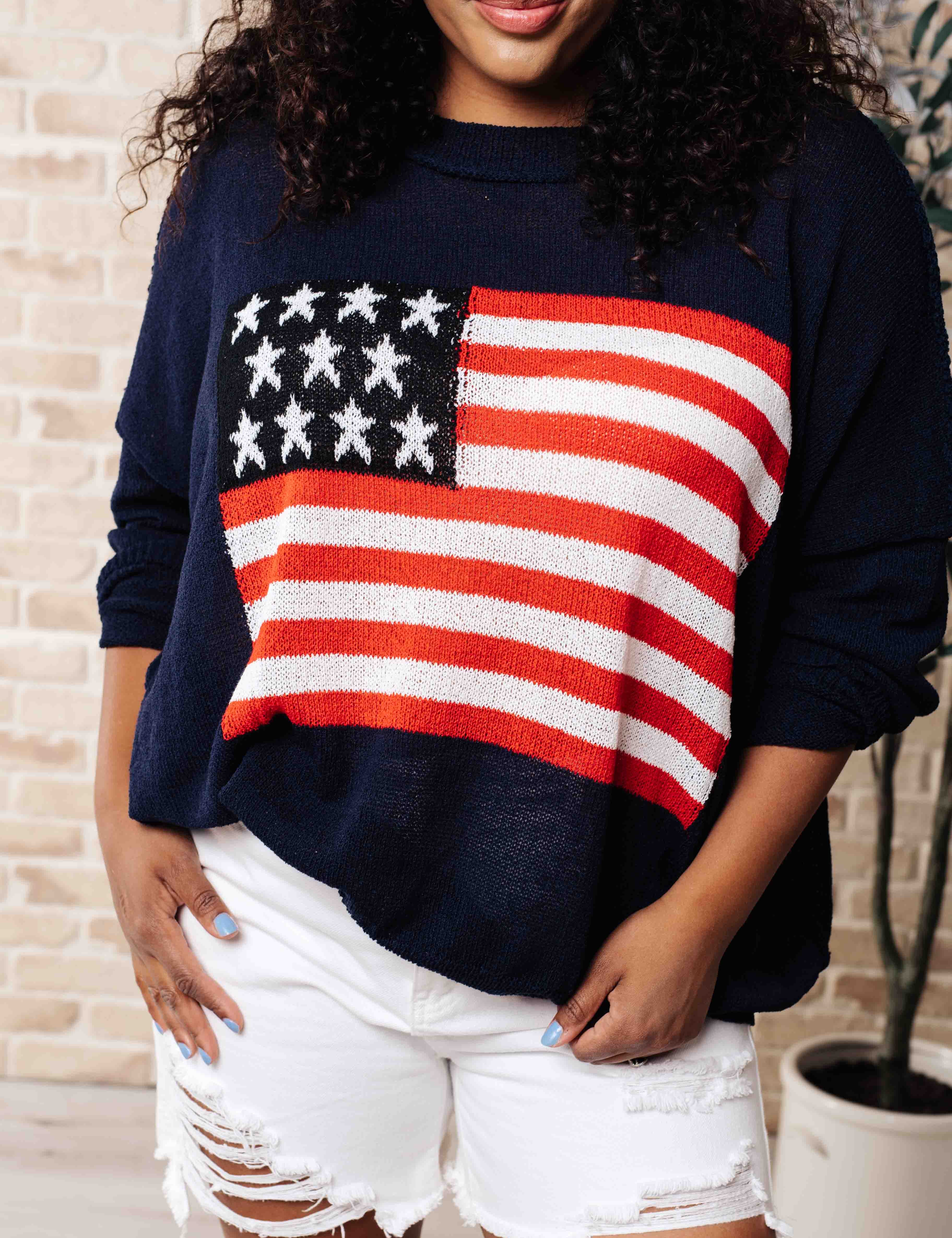 Oh Say Can You See Lightweight Pullover XL | Tops Daverri Fashions