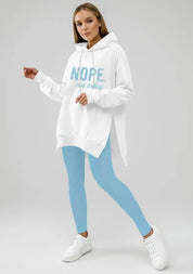 Leggings & Nope Not Today Oversized Split Hem Hoodie Loungewear Set | Loungewear Sets Daverri Fashions