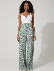 High Waisted Abstract Print Boho Palazzo Pants | Pants Daverri Fashions