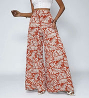 High Waisted Abstract Print Boho Palazzo Pants | Pants Daverri Fashions