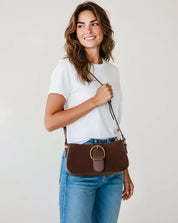Lexi Suede Crossbody Saddle Bag | Handbags Daverri Fashions