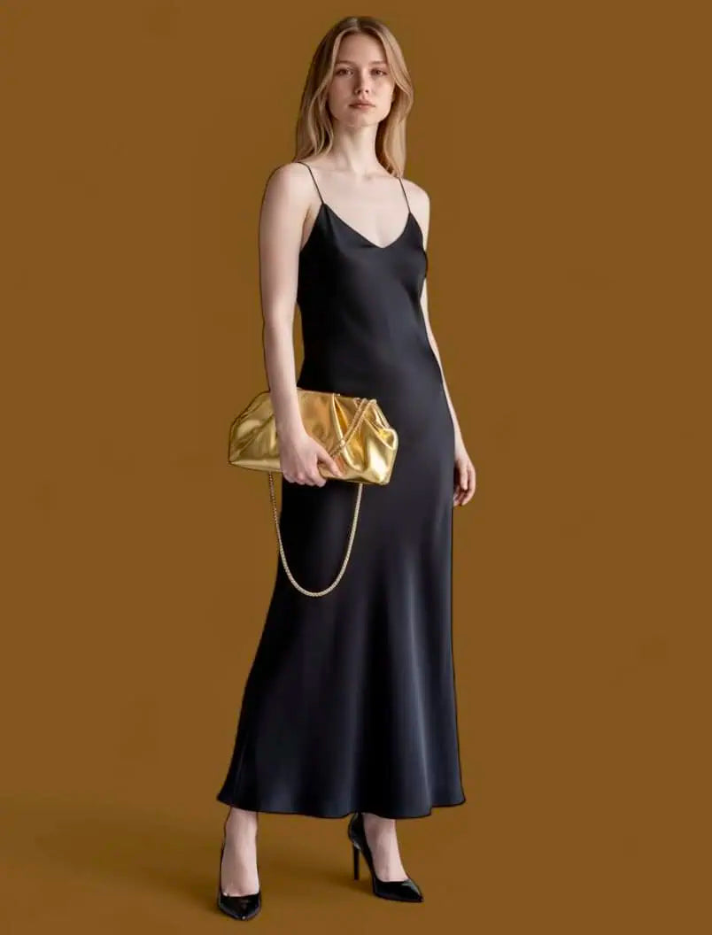 Ruched Shoulder Bag with Chain Strap | Handbags Daverri Fashions
