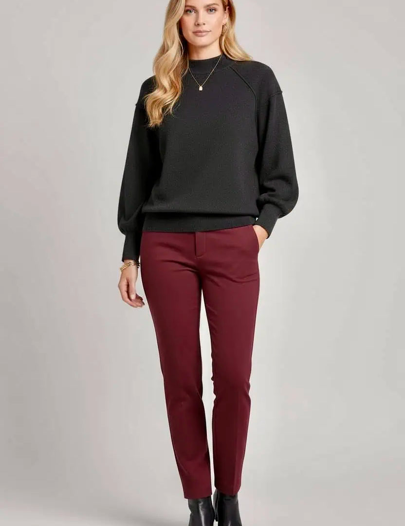 Zenana Viscose Mock Neck Exposed Seam Sweater | Sweaters Daverri Fashions