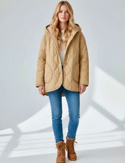Quilted Hooded Sherpa Lined Jacket | Jackets Daverri Fashions