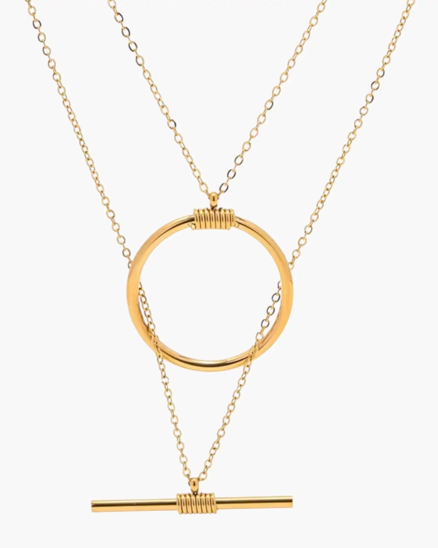 Double-Layered Stainless Steel Necklace | Necklaces Daverri Fashions