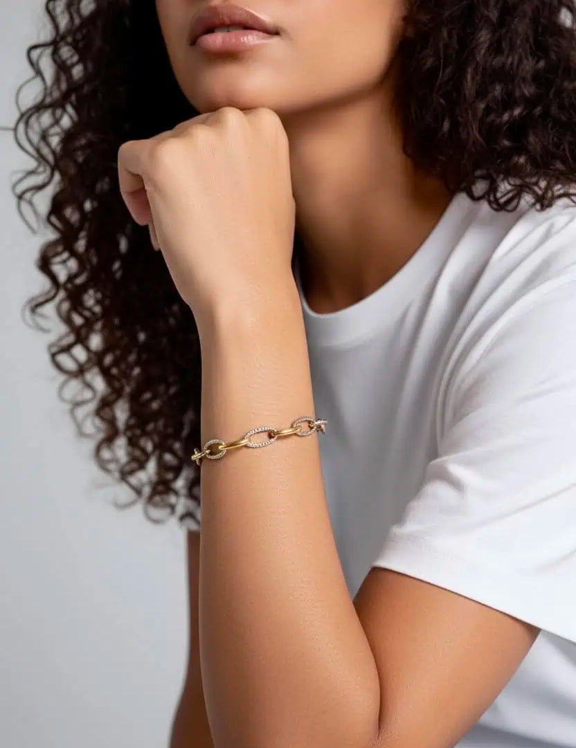 18K Gold-Plated Stainless Steel Bracelet | Bracelets Daverri Fashions