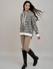Leopard Dropped Shoulder Hoodie