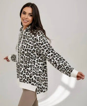 Leopard Dropped Shoulder Hoodie